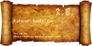 Kehrer Beáta névjegykártya