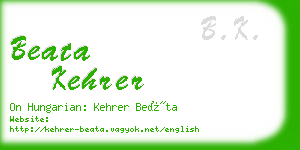 beata kehrer business card